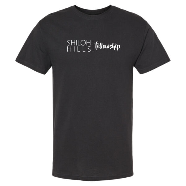 Shiloh Hills - Men's Gold Soft Touch T-Shirt Thumbnail